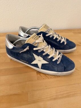 Golden Goose Men’s Blue Superstar Shoes. Size EU45